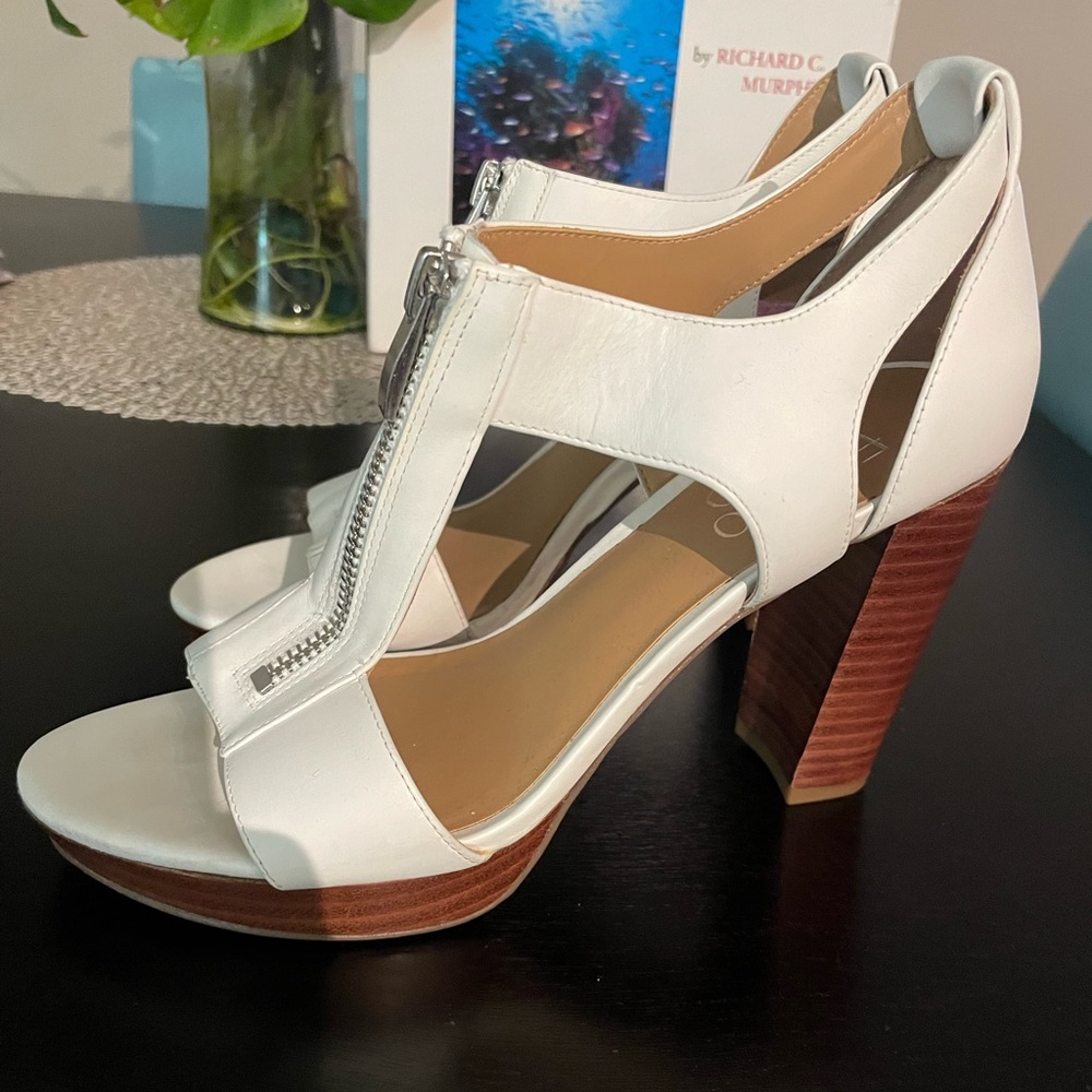 Franco Sarto white sandals. New never worn. THIS PRICE IS A STEAL!